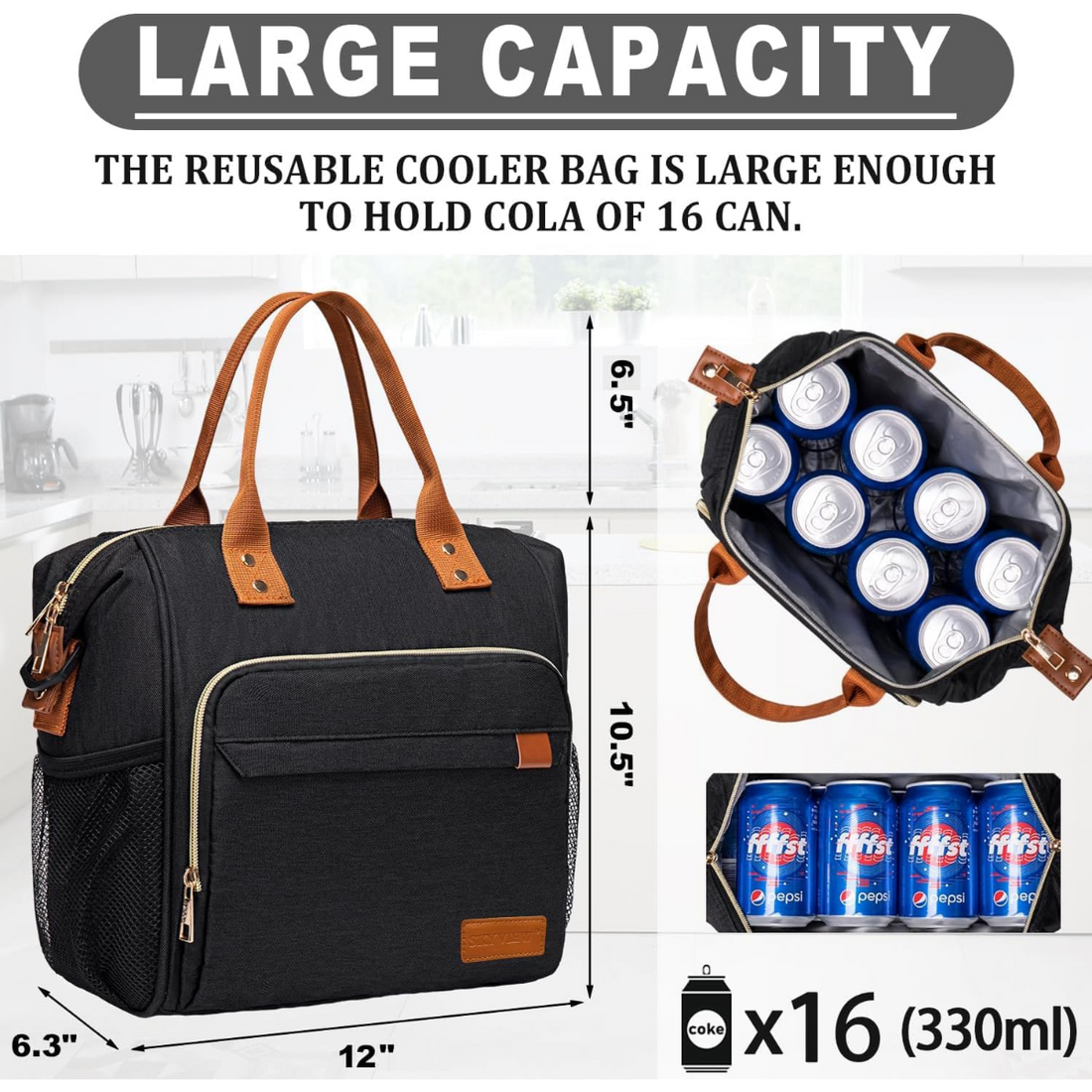 Lunch Bag for Man And Women Insulated Lunch Bag for Work - Shopping Soft Cooler for Beach Picnic Travel