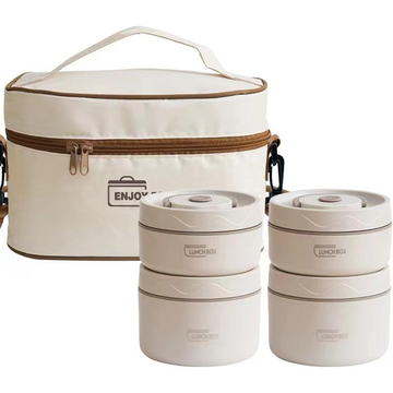 Microwavable Thermal Lunch Box, Portable Insulated Lunch Containers With Bag