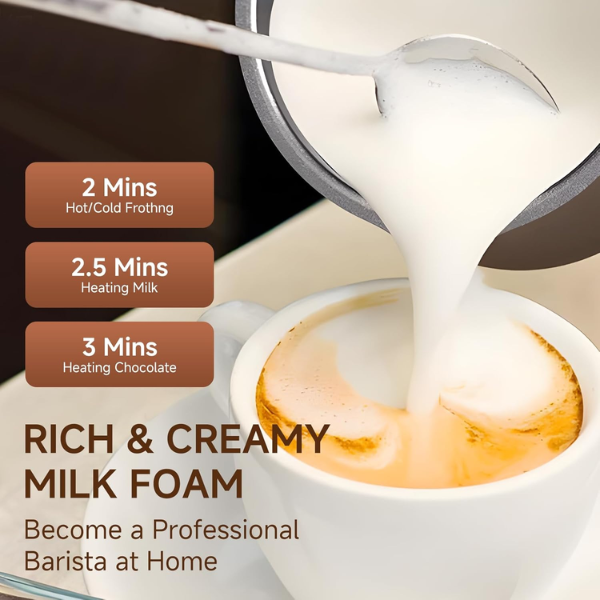 Milk Frother 4-in-1 Electric Automatic Milk Steamer, Hot and Cold Foam Maker