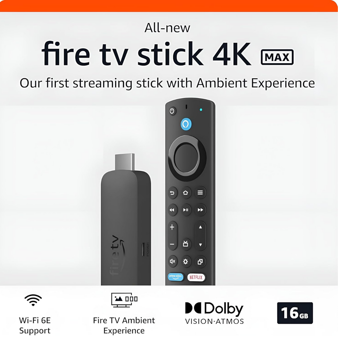 Fire TV Stick 4K MAX | Premium Edition |16GB High-Speed Storage | Ultra HD 4K HDR10+ Streaming | Dual-Band Wi-Fi