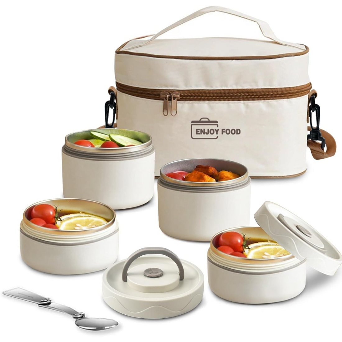 Microwavable Thermal Lunch Box, Portable Insulated Lunch Containers With Bag