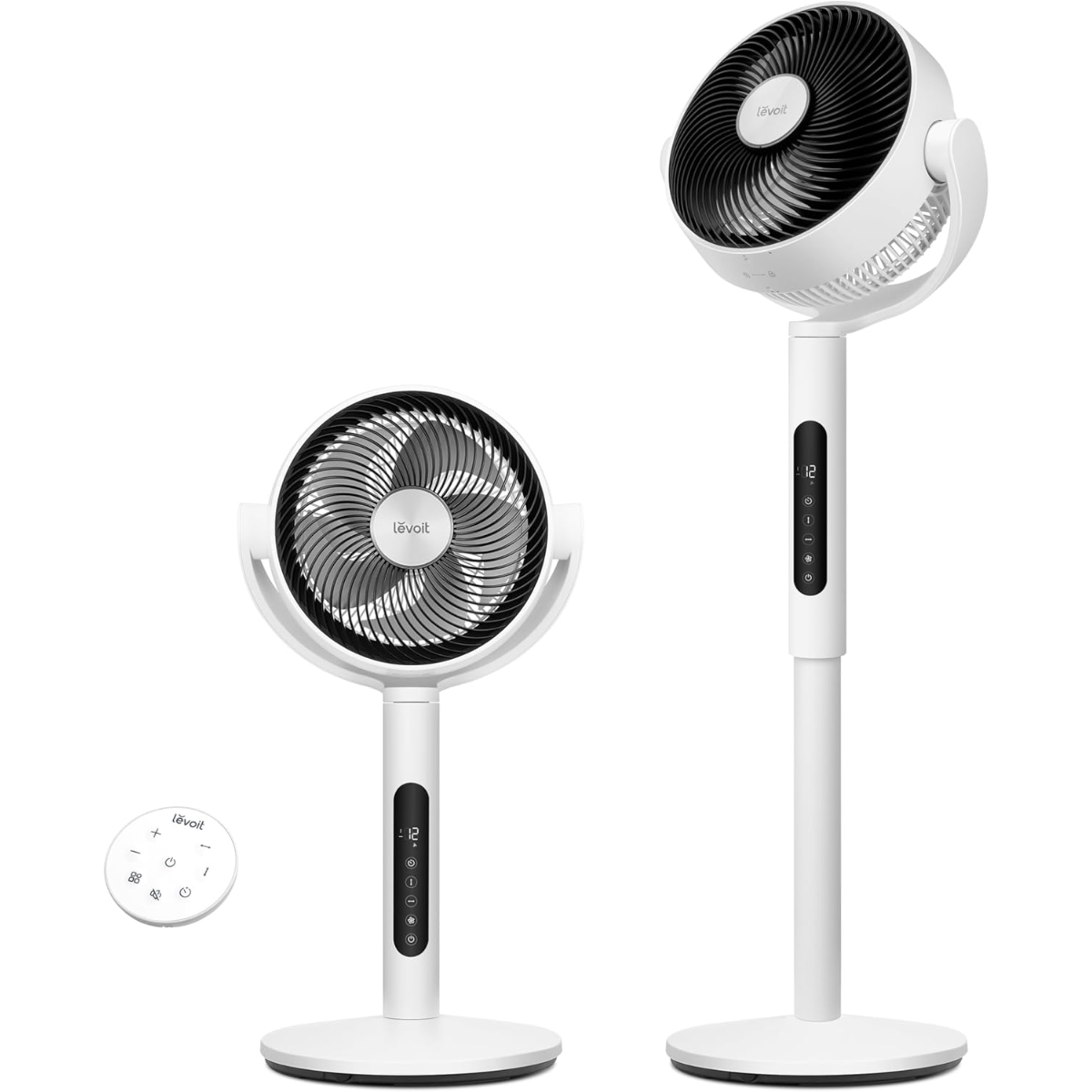 20dB Quiet Pedestal Fans for Bedroom, 2465m³/ h Powerful Air Circulator Fan with Remote, 90°+120° Oscillating, 12 Speeds