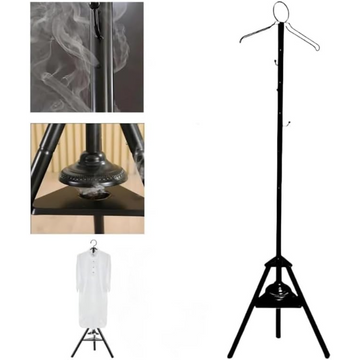 Generic Black Hanging Clothes Organizer with Hooks and Built-In Oud Incense Bakhoor Burner