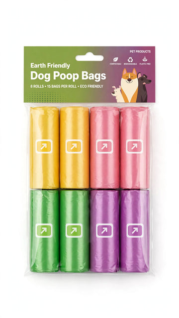 Earth Friendly Dog Poop Bags - 15 Bags Per Roll - Leak Proof